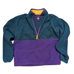 Vintage GAP Arctic Light Fleece Jacket Full Zip Mens Size M Purple/Green 1990s